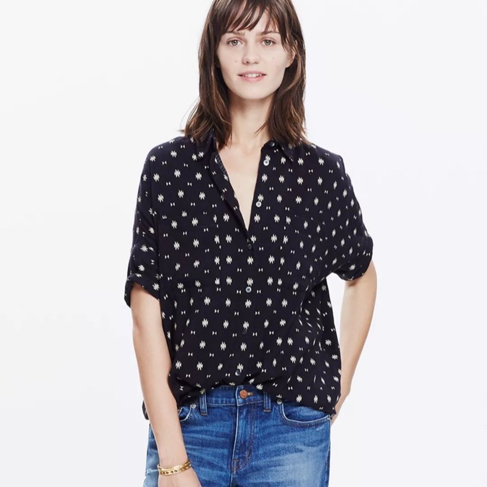 Madewell Courier Orsa Print Button Down top